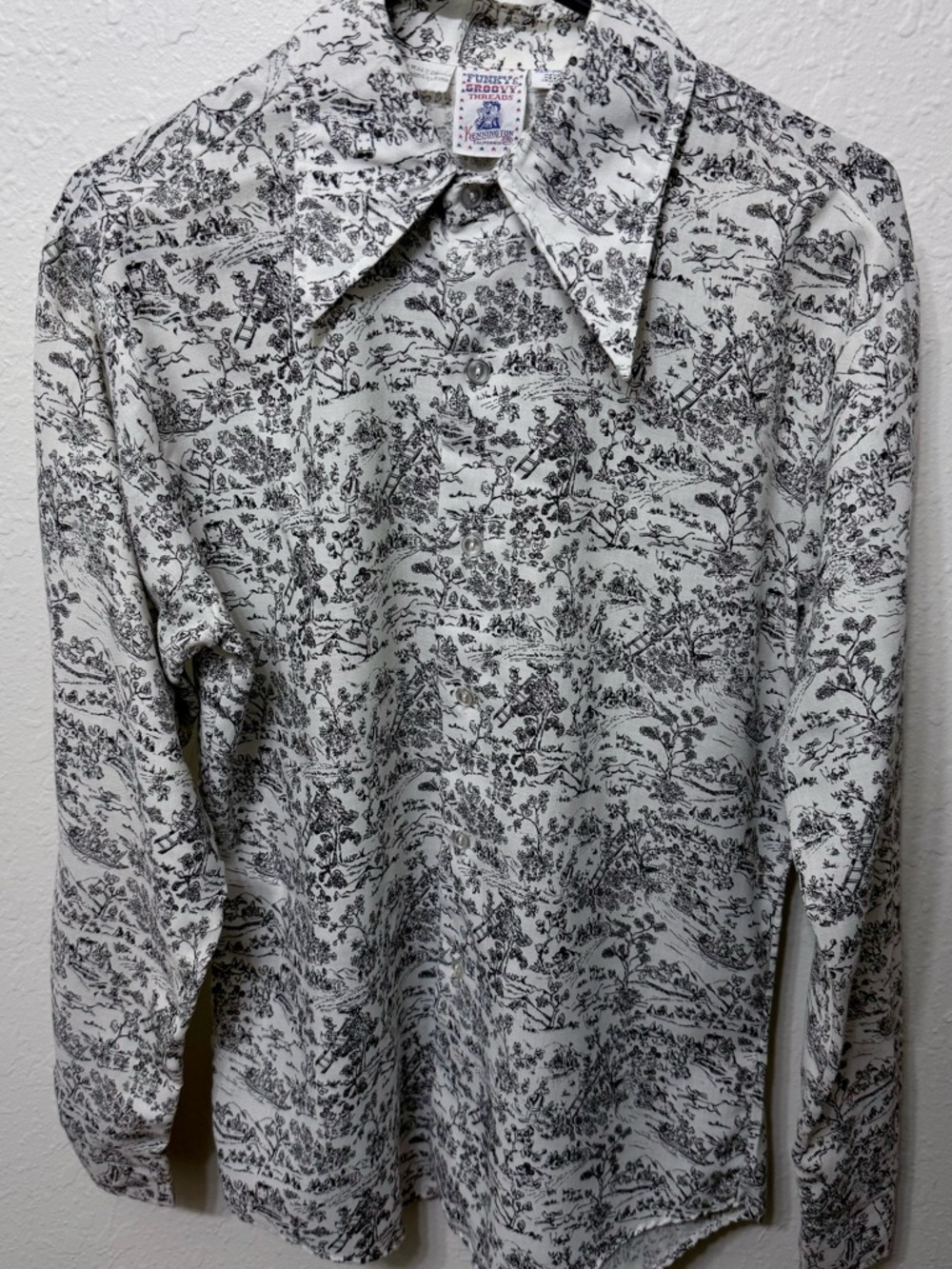 Vintage Disney Kennington Funky & Groovy Threads Button-up Disco Dress Shirt